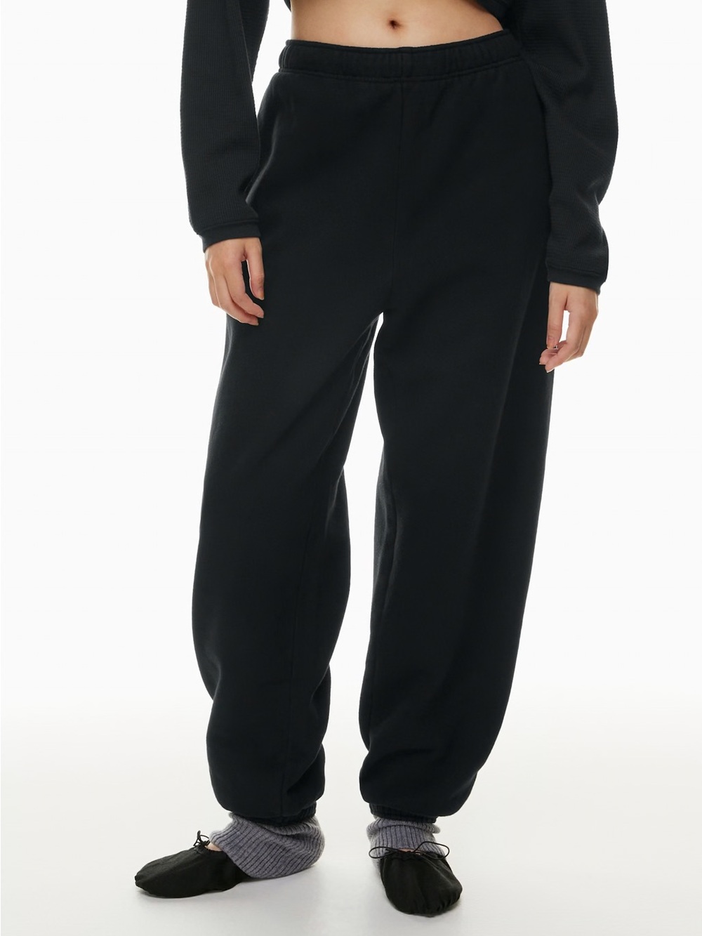 TNA Black Cozy Fleece Mega Sweatpants for Women